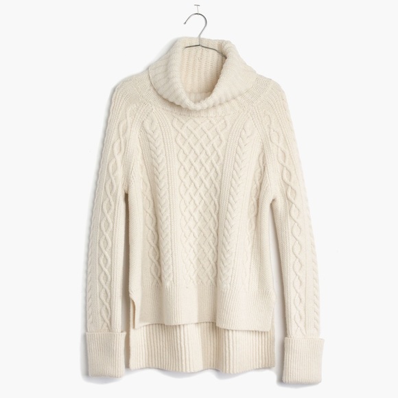 Madewell Sweaters - Madewell Cityblock beige chunky turtleneck sweater